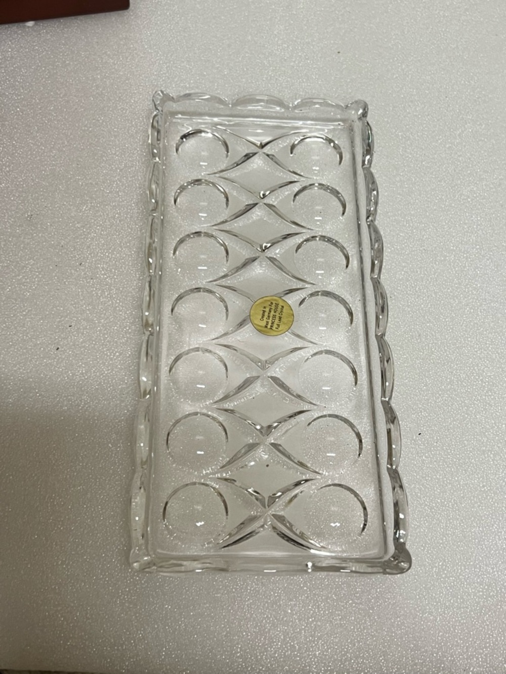 Vintage Princess House Genuine Full Lead Crystal Tray